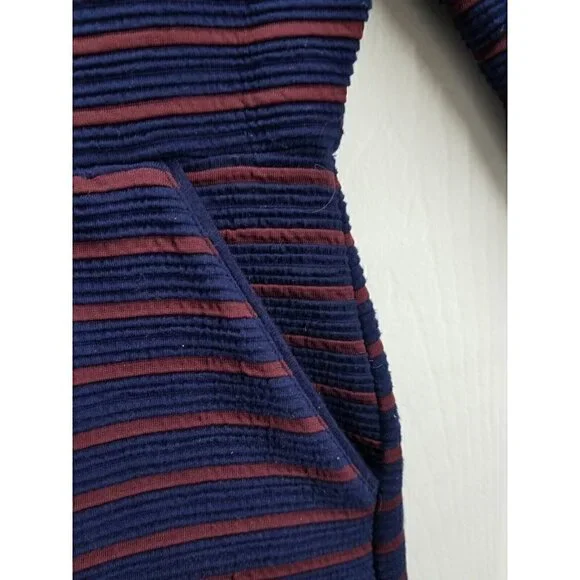 Maeve by Anthropologie Navy Burgundy Stretch Dress Pockets Size 2 EUC - Picture 4 of 9